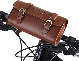 SOONHUA Borsa da Bici Borsa da Bicicletta con Telaio Anteriore Impermeabile in Pelle Artificiale Stile Retrò Custodia da Bici Accessorio da Ciclismo