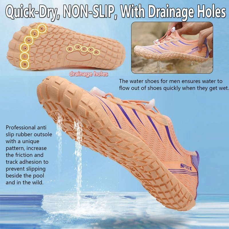 Unisex Zapatos Descalzos Hombre Mujer Zapatos de Agua Hombres Mujeres Barefoot Zapatillas Outdoor Secado Rápido Surf Calzado para Yoga Playa Transpirable Ligero y Antideslizante 37-46EU