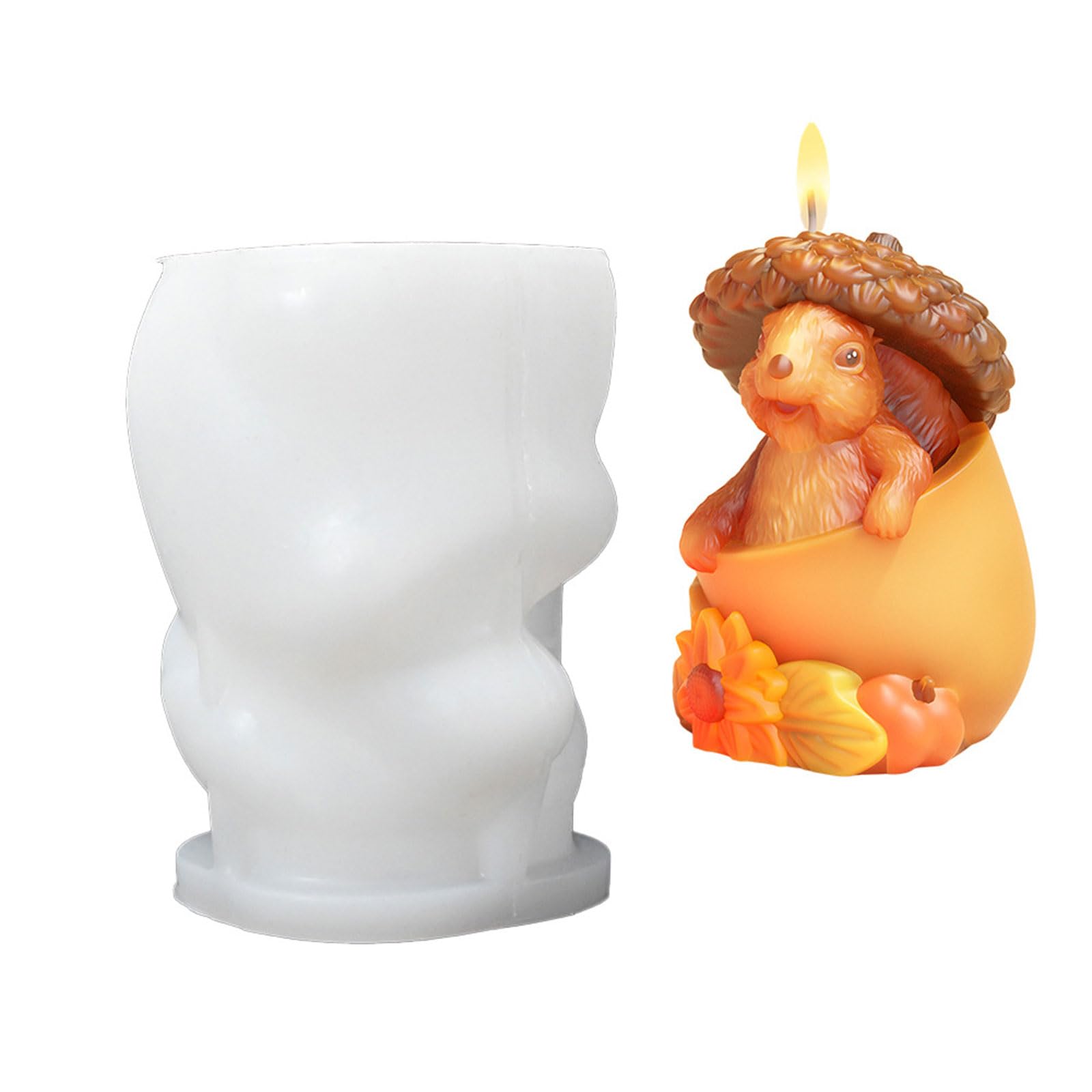 Oxxggkao 3D Squirrels Molds Epoxy Resin Molds Silicone Castings Ornament Plasters for Cake Decoration