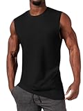Mens Workout Sleeveless Shirts Cotton Casual Tank Tops Muscle Gym Cut Off T-Shirts