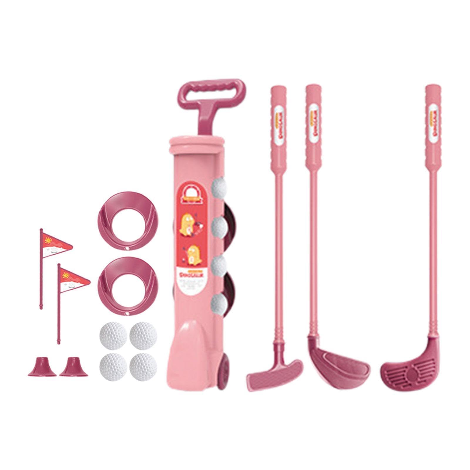 Dualoai Kids Golf Set including Club Holder Bag Parent Child Indoor And Outdoor Golf Club Set Toy Golf Toys for 3 4 5 6 Years Old Children