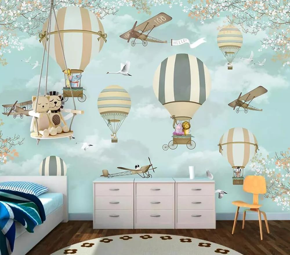 Fototapete 3d effekt Cartoon-Luftballons für Kinder-200 x 200 cm-XXL Wanddeko Wandbild Wandtapete Wohnzimmer Schlafzimmer Dekoration
