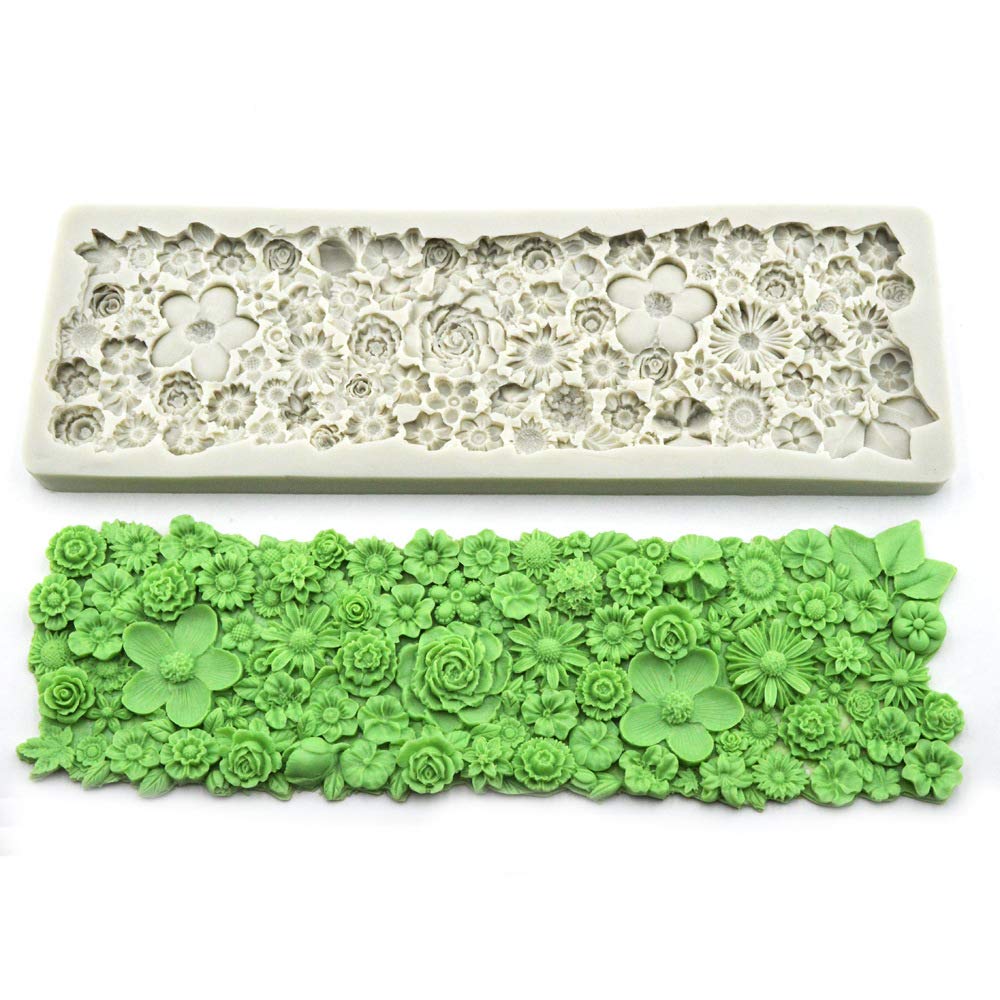 Buy 3D Full Flower Empire Cake Silicone Embossing Mat Fondant Impression Textured Lace Mat Cake