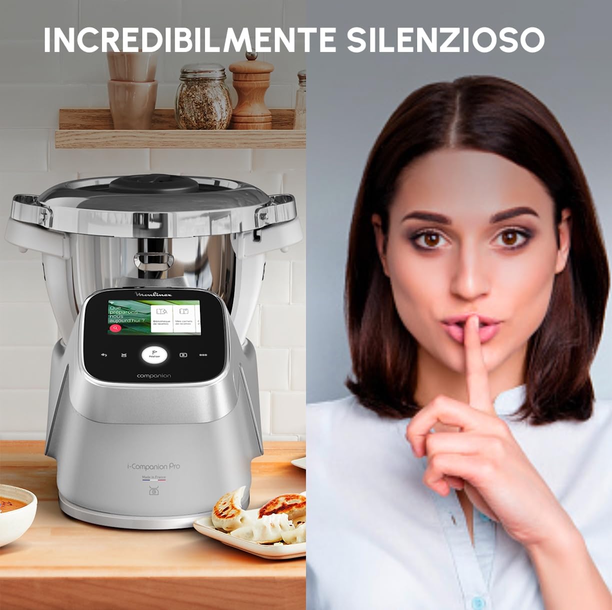 Moulinex i-Companion Touch Pro, Robot Da Cucina Multifunzione con Bilancia Integrata, 19 Modalità di Preparazione e Cottura, Capacità Utile 3L, Connettività WiFi/Bluetooth e Schermo Touch, HF93CC