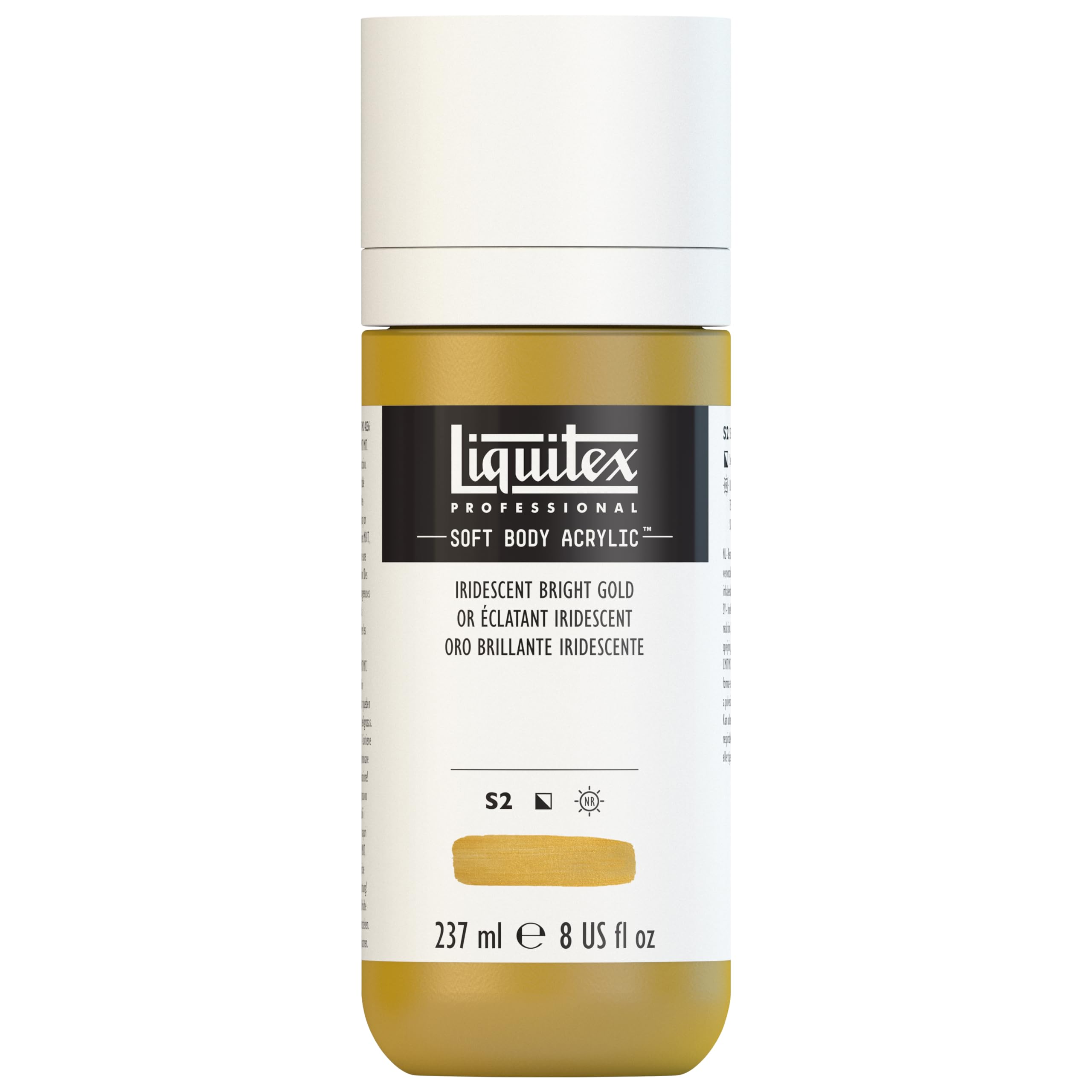 Liquitex Professional Soft Body Acrylic 8-oz Bottle, Iridescent Bright Gold