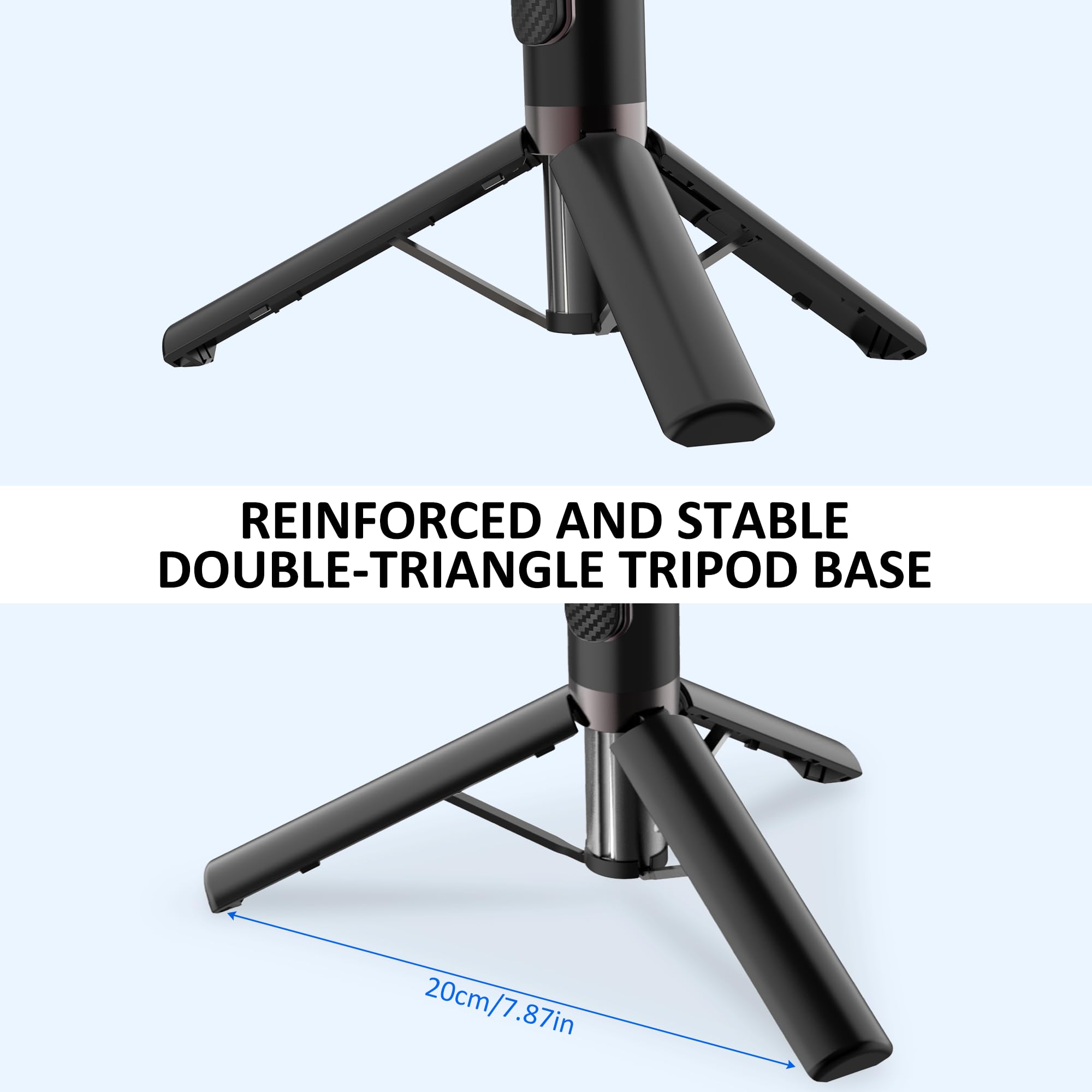 Selfie Stick Lega di Alluminio Selfie Stick Treppiede con Telecomando Pieghevole Viaggio Treppiede Stand Rotazione 270 Compatibile con iPhone/Android/Go Pro Camera