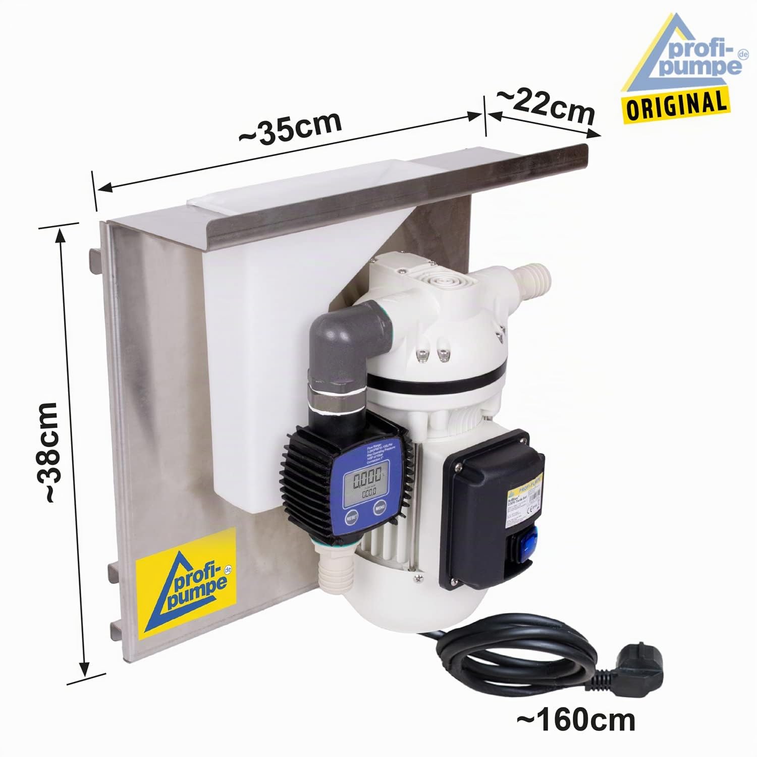 Set serbatoio AdBlue® da appendere a contenitori IBC - set completo con pompa autoadescante da 230 V, tubo di aspirazione e pressione, pistola per ugello AdBlue, contatore digitale