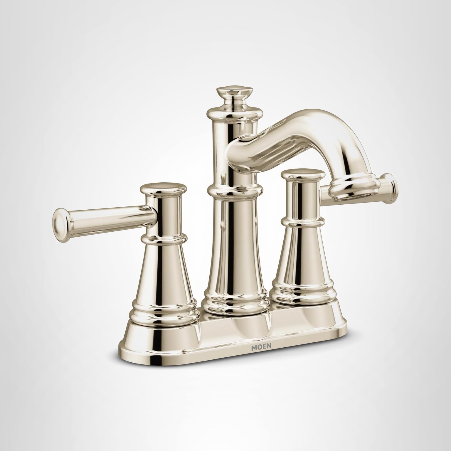 Moen 6401NL Belfield İki Saplı Merkez Seti Banyo Musluğu, Cilalı Nikel