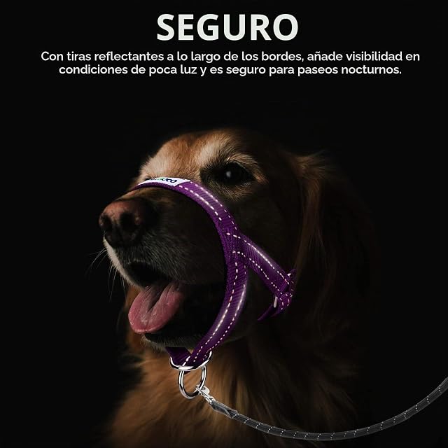 Foto 8 de 8 de Pawaboo Bozal para Perros, Collar de Cabezal Ajustable de Nailon