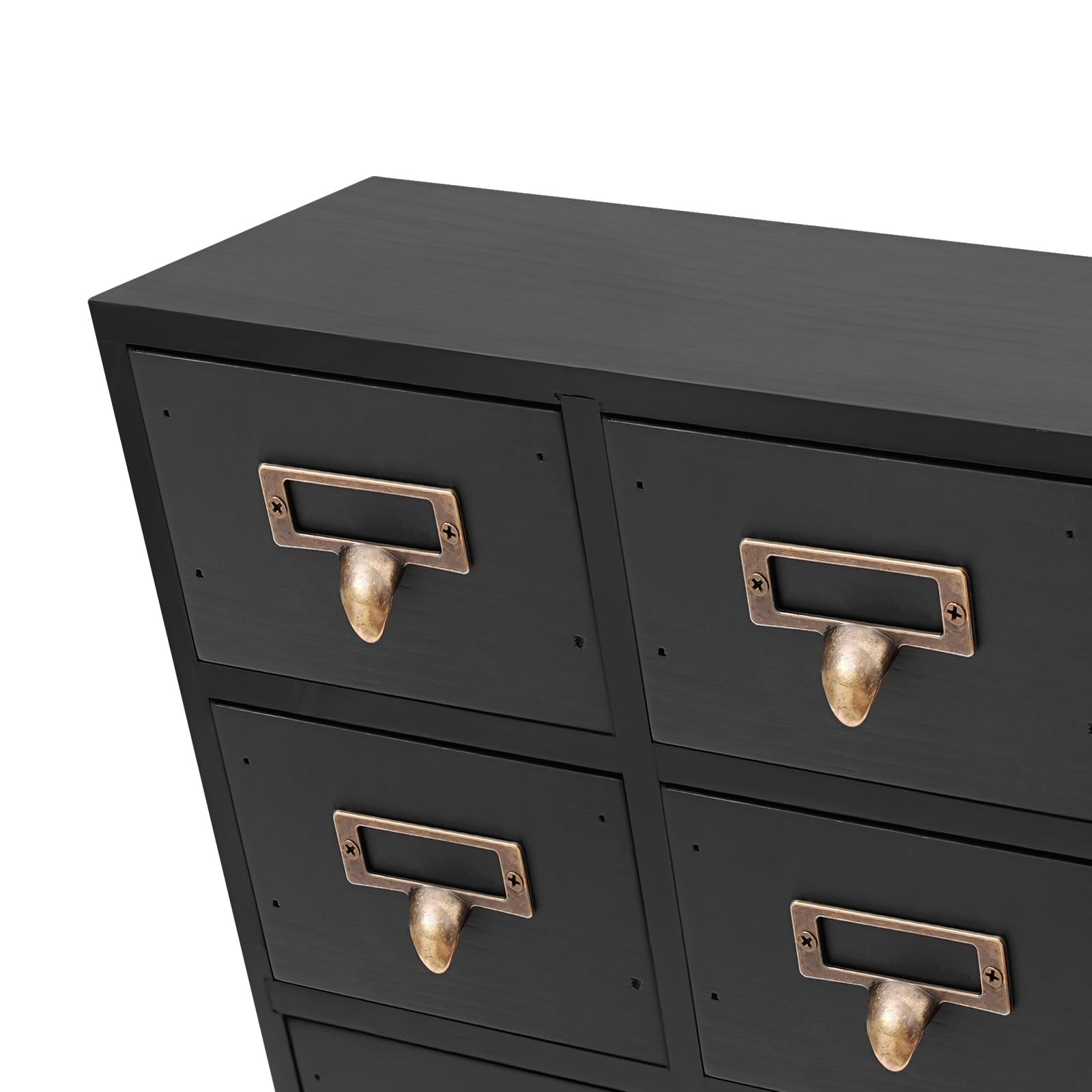 Komoda w stylu vintage z 14 szufladami, szafka z szufladami na biurko z 14 szufladami, stary brąz, mała szafka do przechowywania w stylu retro, organizer do szuflad na artykuły biurowe,