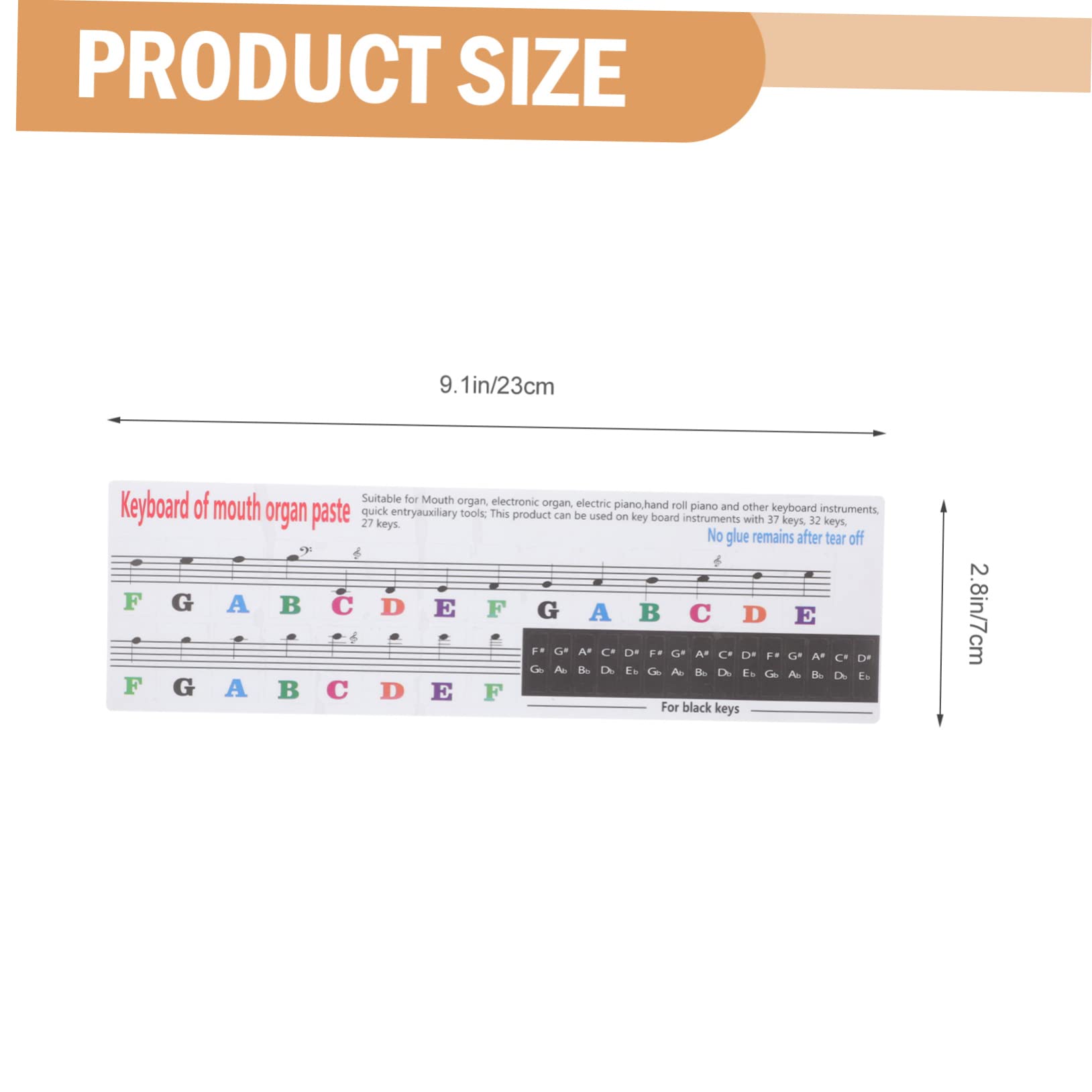 EPIGEIST 3pcs Melodica Stickers for Boys and Girls Piano Learning Decals Harmonica Practice Accessory Accordion Stickers Boys and Girls Instruments 32 Keys