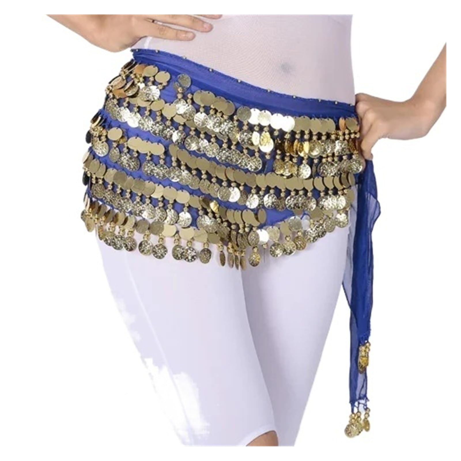 Bufanda de danza del vientre para mujer, con lentejuelas y adornos