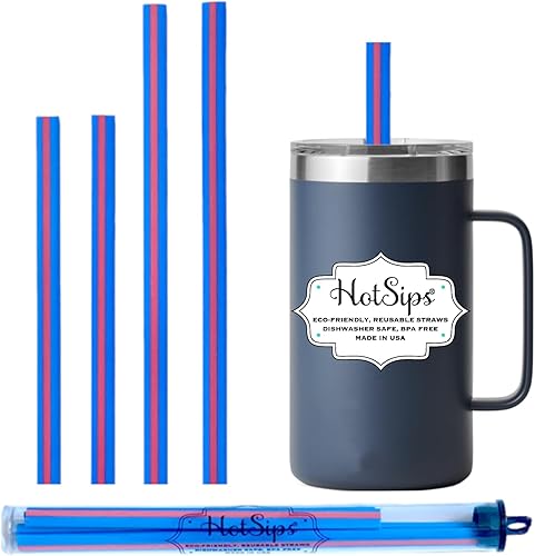 Pajitas reutilizables con estuche de viaje, fabricadas en Estados Unidos, tazas de 8 a 24 onzas, para bebidas calientes y frías, aguacafété, 2