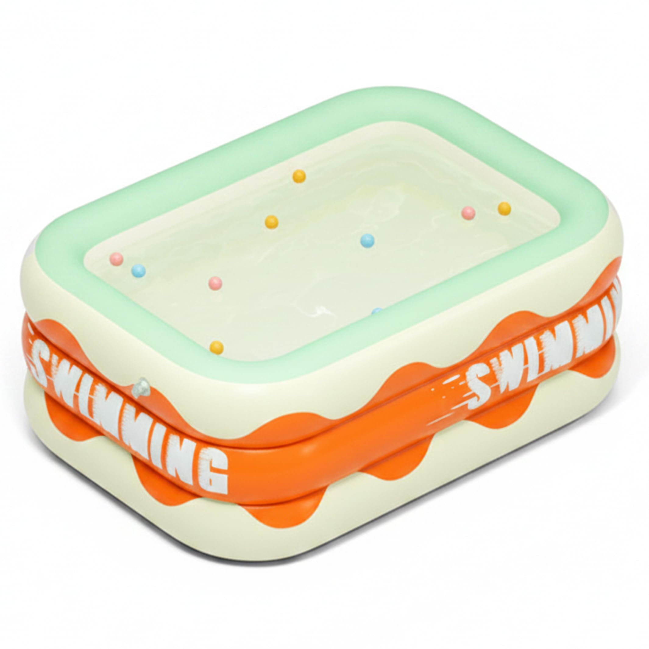 Small Inflatable Pool 4ft, Blow Up Pool For Adults & Kids, 3-layer Insulated Pvc Inflatable, Foldable Wading, 4.27ft Orange, Blow Up For Kids