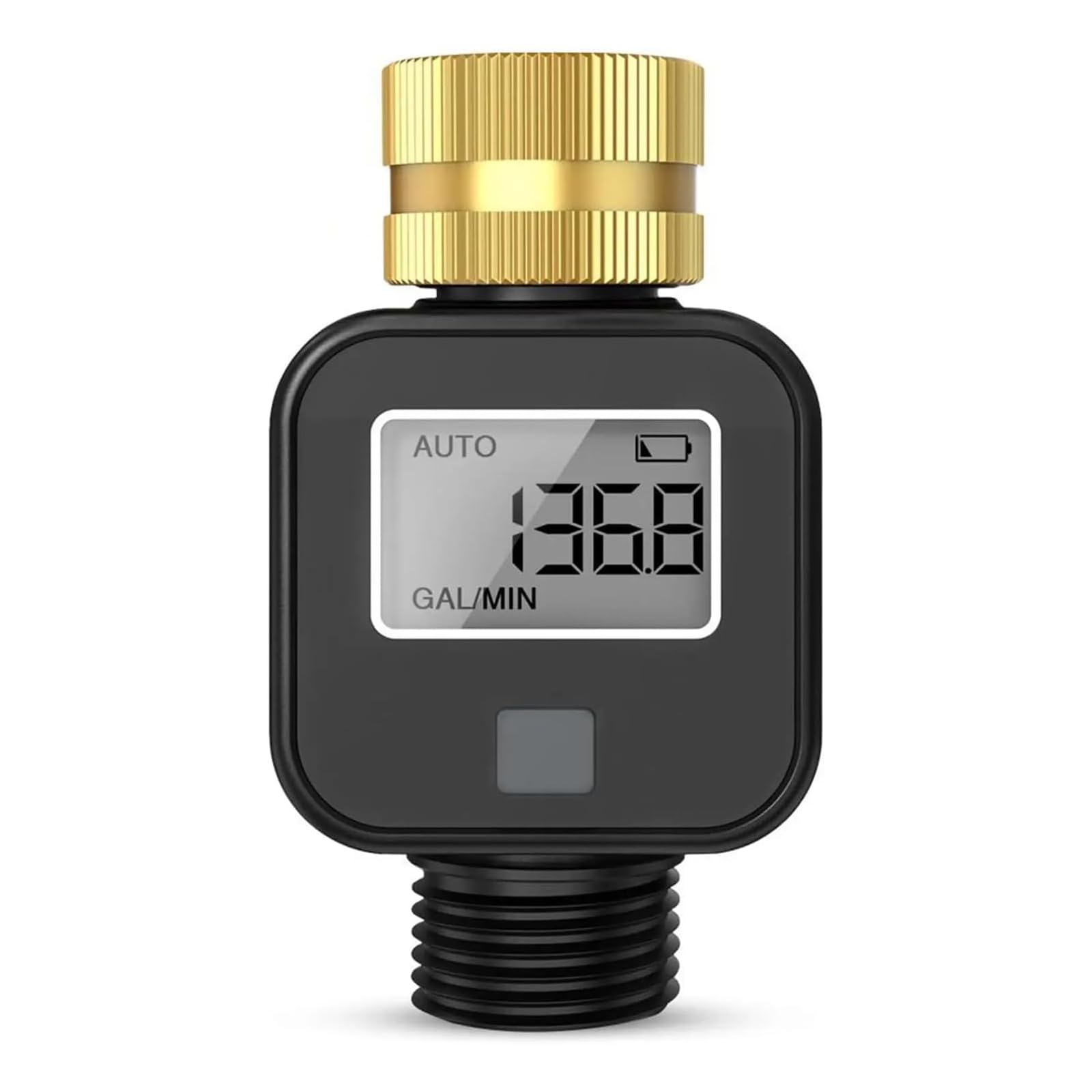 VOBOR Digitaler Wasserzähler 3/4 zoll, 4 Modi zur Kontrolle des Wasserverbrauchs, 180° Drehbarer Praktischer Wasseruhr mit Messing Einlass, Durchflussmesser für Wohnmobile, Gartenschläuche, Sprühdüsen