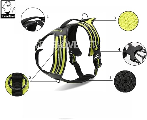 Miniatura 2 de Truelove TLH5551 - Arnés reflectante para perro con asa, chaleco suave acolchado sin tirones, capa exterior Oxford duradera para razas grandes