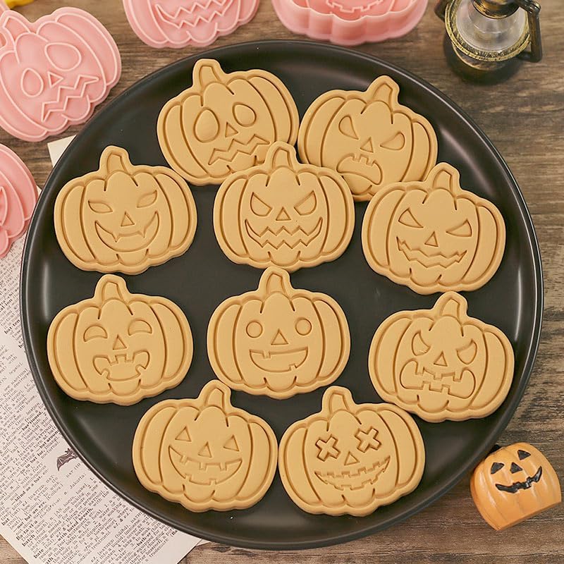 Miniatura 8 de 10 cortadores de galletas de Halloween, sellos de galletas con diseño 3D de fantasma, juego de cortador de galletas adecuado para decoración de