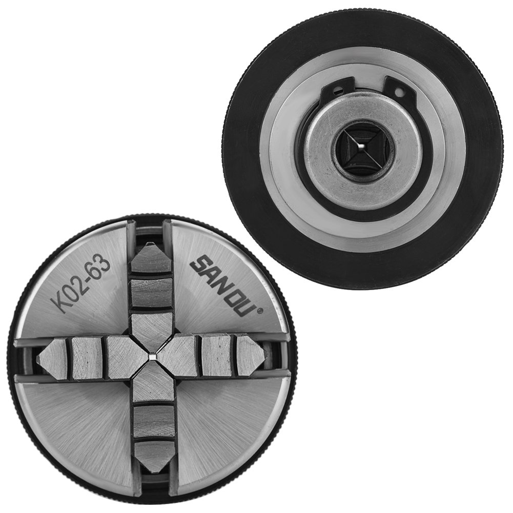 Mandrino autocentrante per tornio, mandrino manuale K02-63/M14 a 4 ganasce per tornio per legno