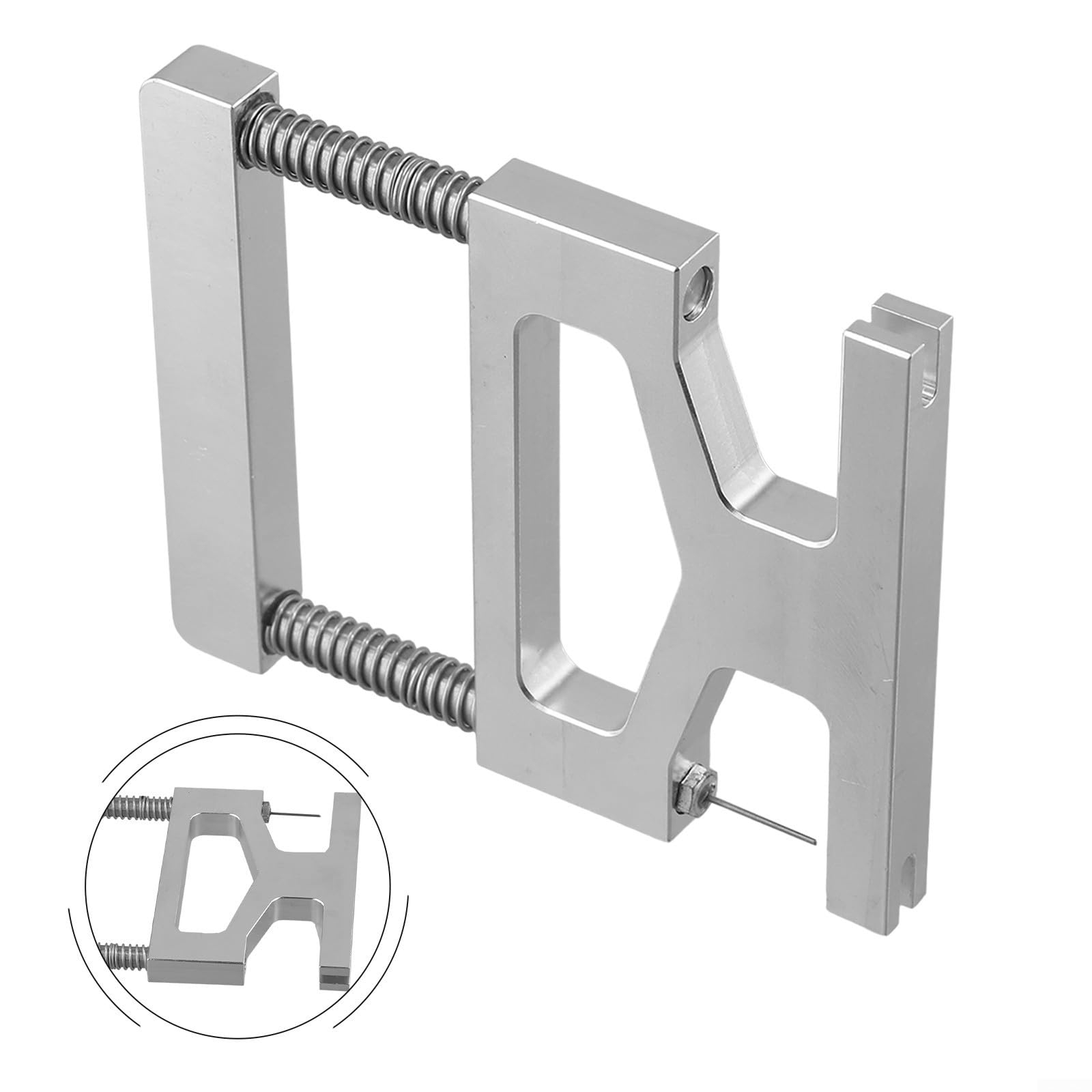 Herramienta de extracción y reemplazo de pasador central para afinación y mantenimiento de piano, herramienta de reparación profesional de aluminio, 14 x 11,1 x 2 cm, 265 g, color plateado