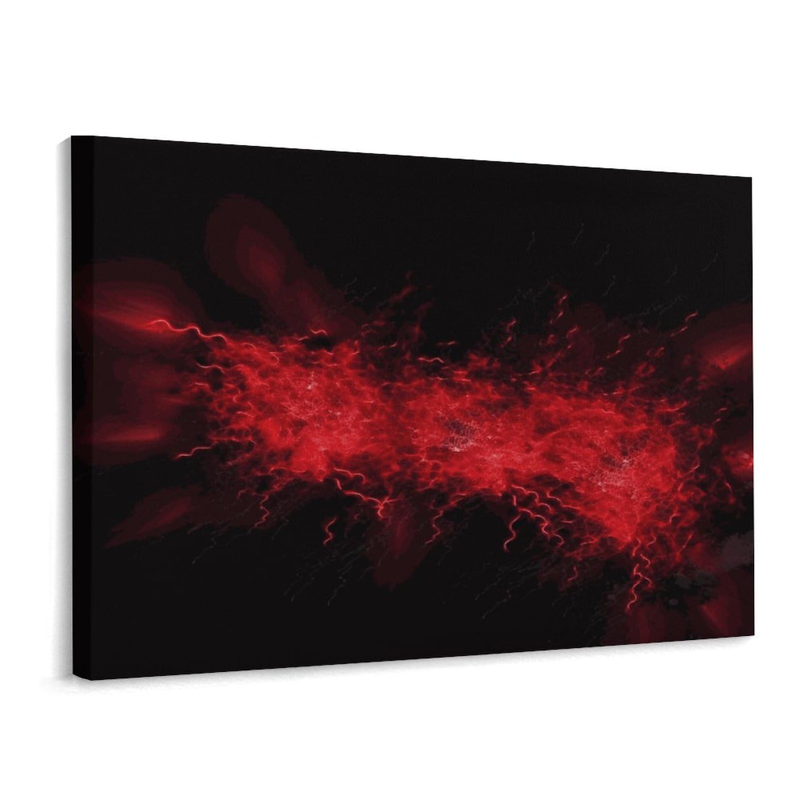 Fodpand Frame-Style Explosion Burst Red Black Bathroom Wall Art Canvas Prints, Artwork For Walls For Living Room Hallway Stair Office Wall Decor, Pictures Home Decor 15.7X11.8 Inch