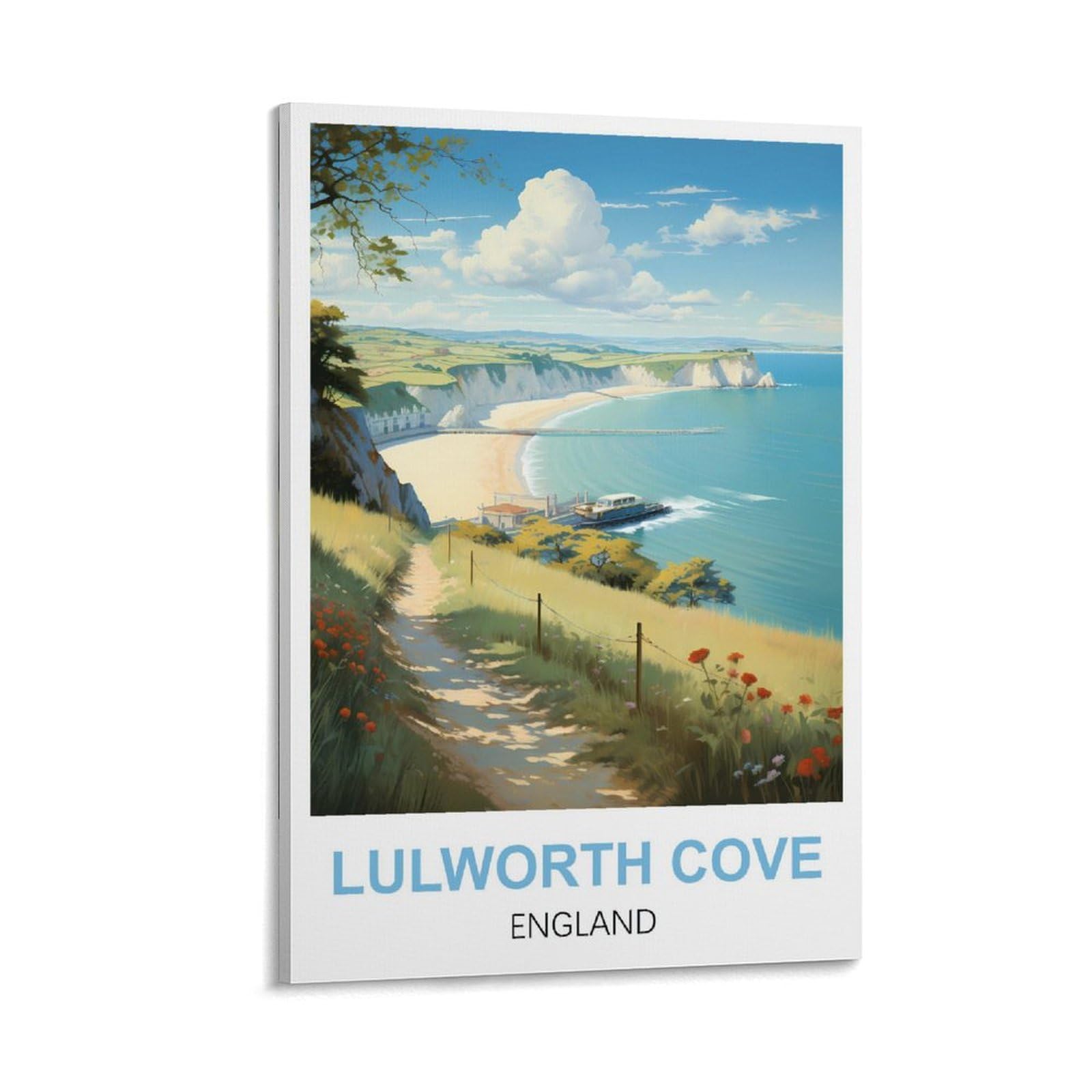 CYYHGEE Lulworth Cove England Vintage Travel Posters 12x18inch(30x45cm) Canvas Poster Wall Art Living Room Home Decor
