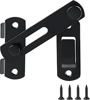 4 Inch Heavy Duty Flip Latch Gate Latches, Safety Door Lock for Barn Wood Fence Sliding French Doors,SUS304 Stainless Steel Gate Hardware, Matte Black
