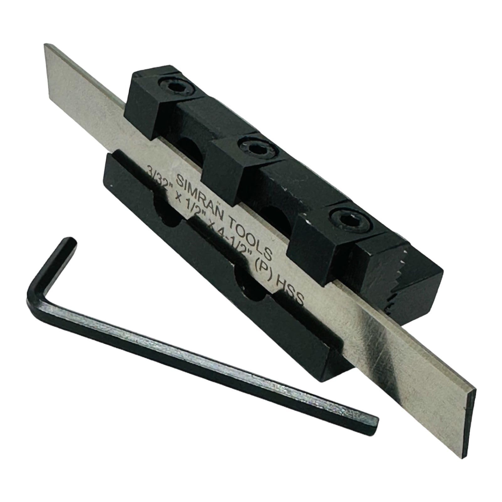 Adjustable Center Height T Type Parting Cut Off Tool Holder Shank 10 mm | M2 Grade HSS Blade, Size-3/32 x 1/2 x 4-1/2" for Metal Lathe Machines | Epoxy Black Finish for Rust Free