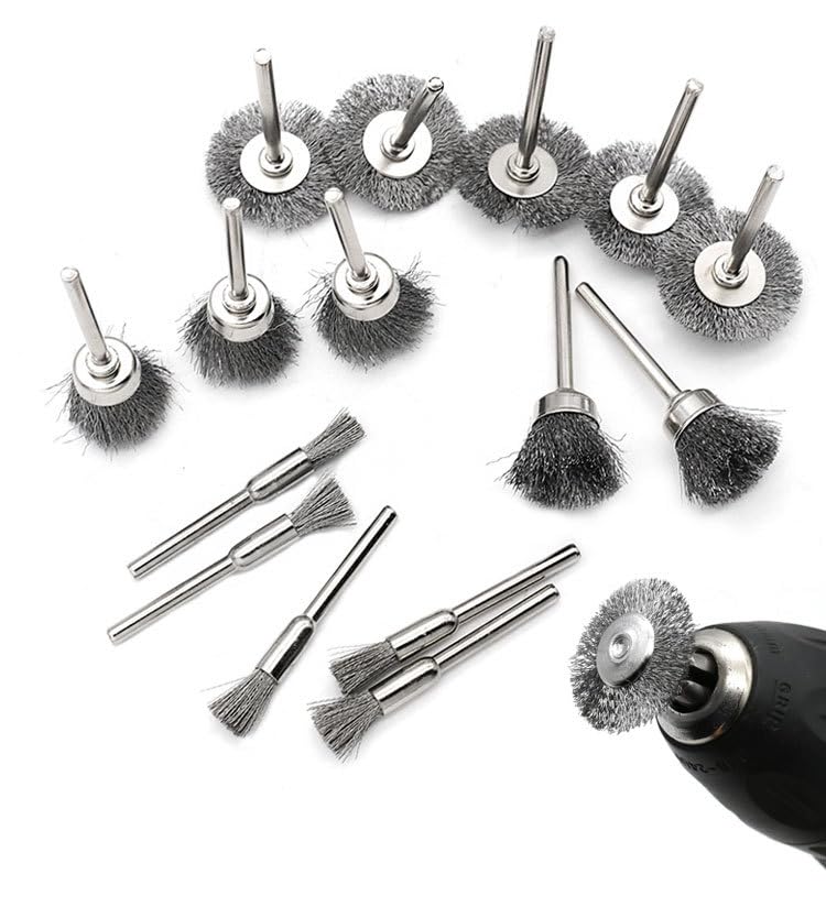 Image of Wire Buffing Wheel Brush Set, Polish Brush Pen Brushes Set Kit Polish Clean Tools (Brush 3 Sizes 15PCS)
