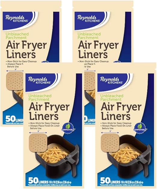 Reynolds Kitchens Air Fryer Liners, 50 Count. (Pack of 4)