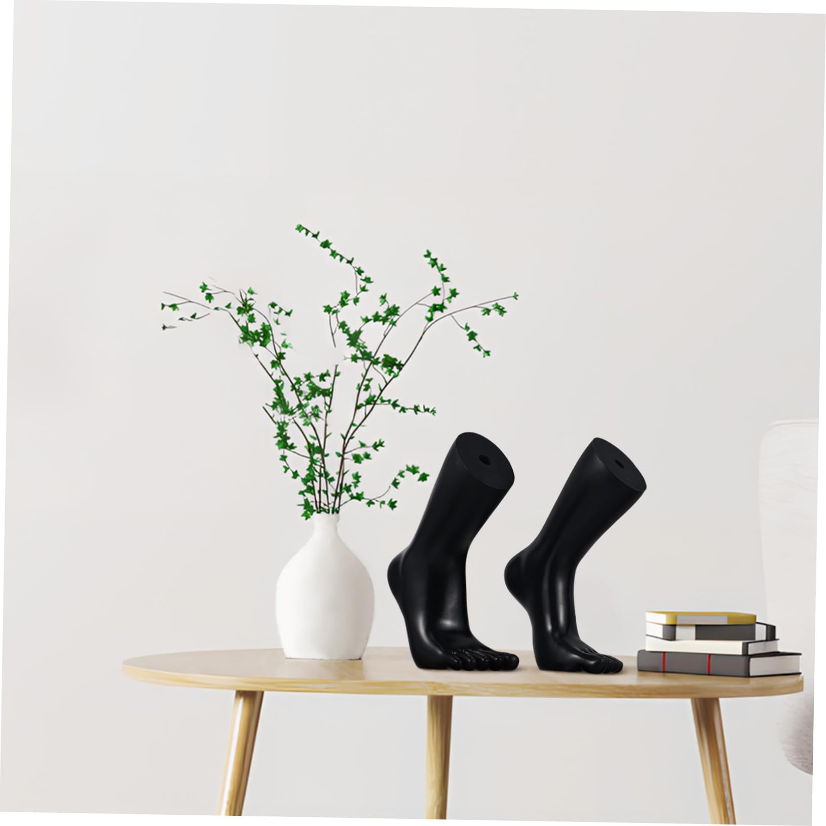 PRETYZOOM Fußmodell Schwarzer Vinyl Einzigartigem Design Socken aus Realistisches Farbe für Präsentation von Socken und Knöchelarmbändern im Einzelhandel und Ausstellungen