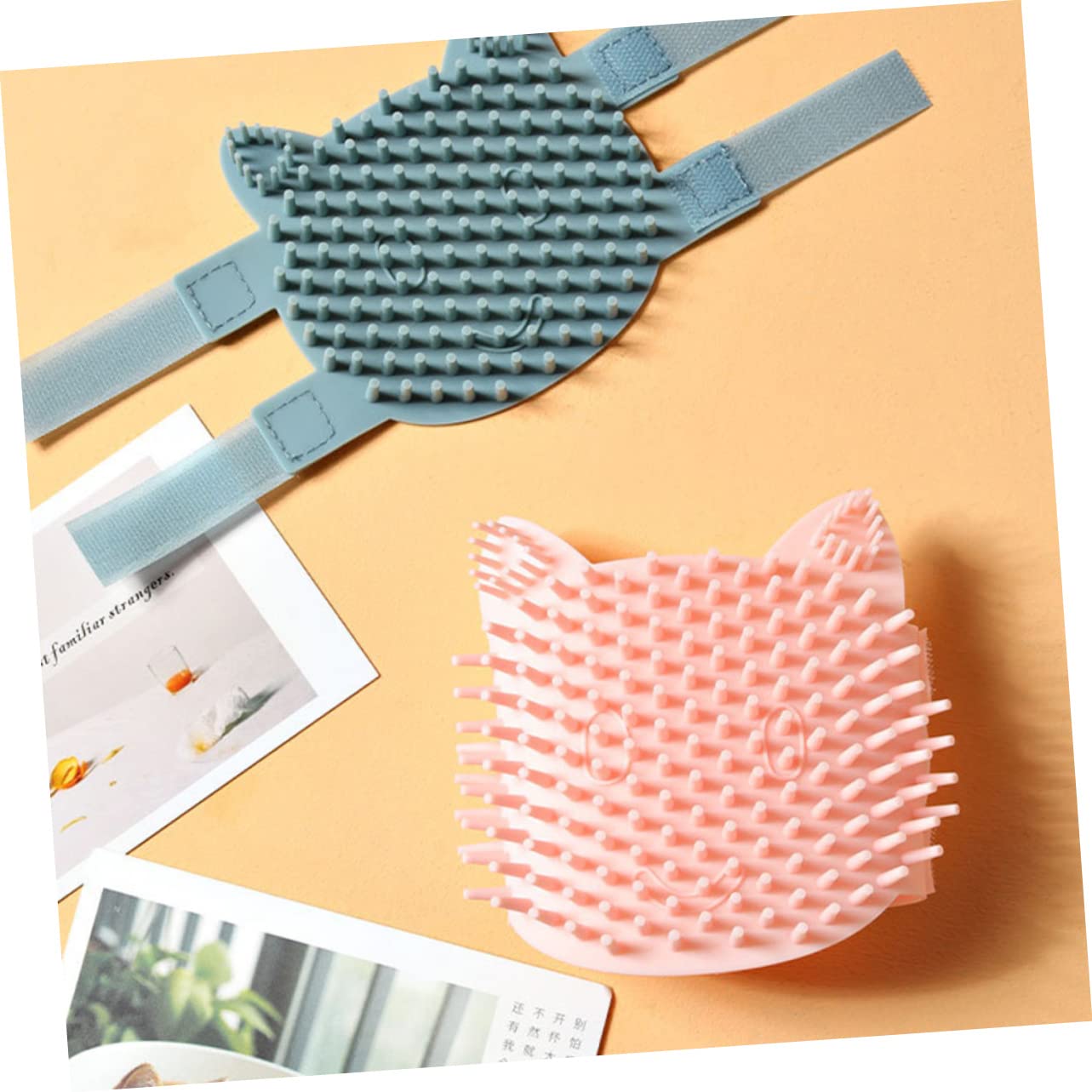 Beaupretty 3piezas Cepillo De Silicona Para Gatos Cepillo De Masaje y Auto-cepillado Para Esquinas Accesorio De Cuidado Para Mascotas Fácil Instalación Paredes y Muebles Para Higiene y