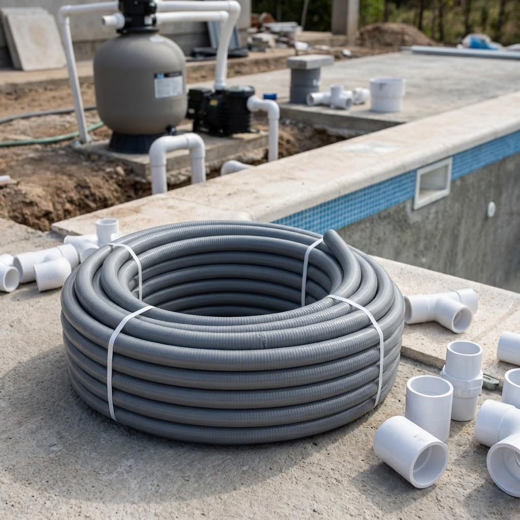 Suinga Tubería PVC Flexible hidrotubo Gris (40mm, 25 metros)