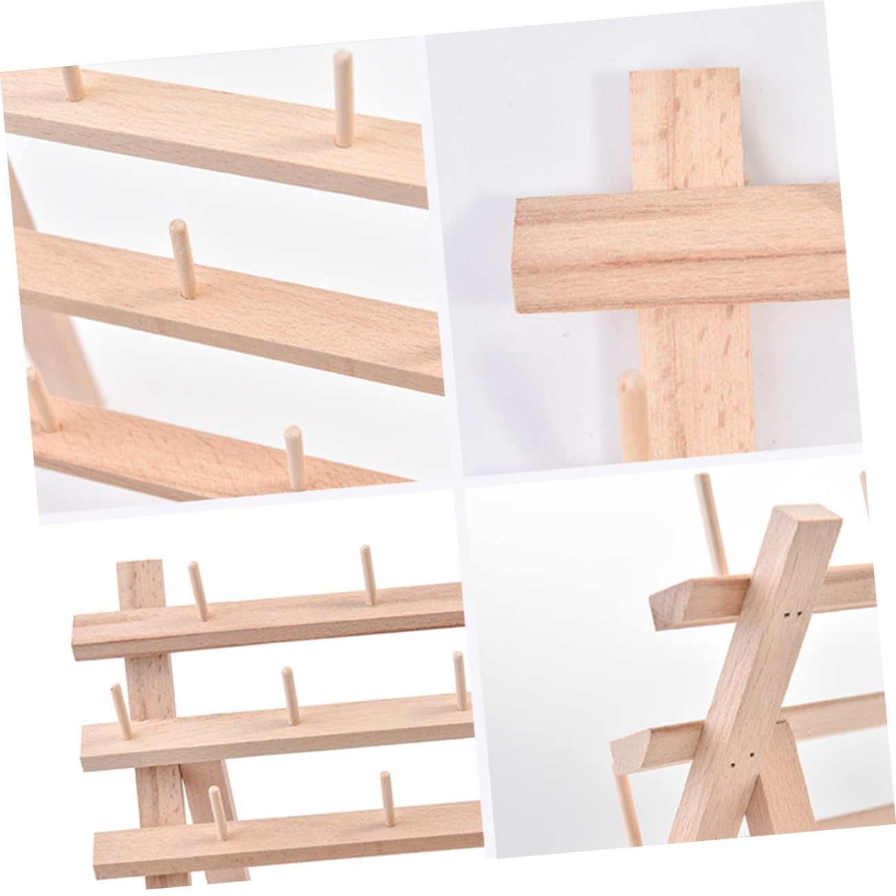 Hohopeti Support Fil de Hêtre Pliable Axes Organisateur pour Couture Broderie et Quilting Rangement Pratique à Poser ou Suspendre