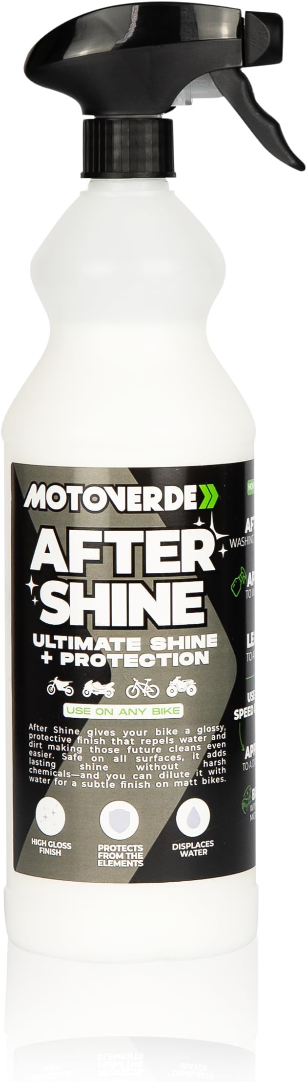 1L After Shine Silicone Spray - Bike Shine and Protection - Advanced non greasy bike polish and protect - Motorcycle, Motocross, MTB, Cycle, Bicycle, E-bike