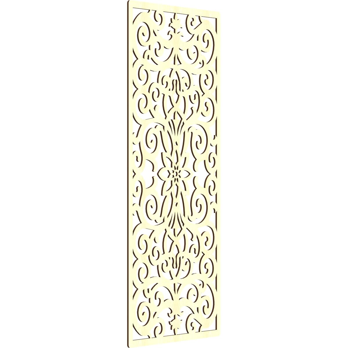 Buel Decorative Pierced Fretwork Wood Wall Panels, 25 3/8"W x 64 3/8"H x 1/4"T, Alder
