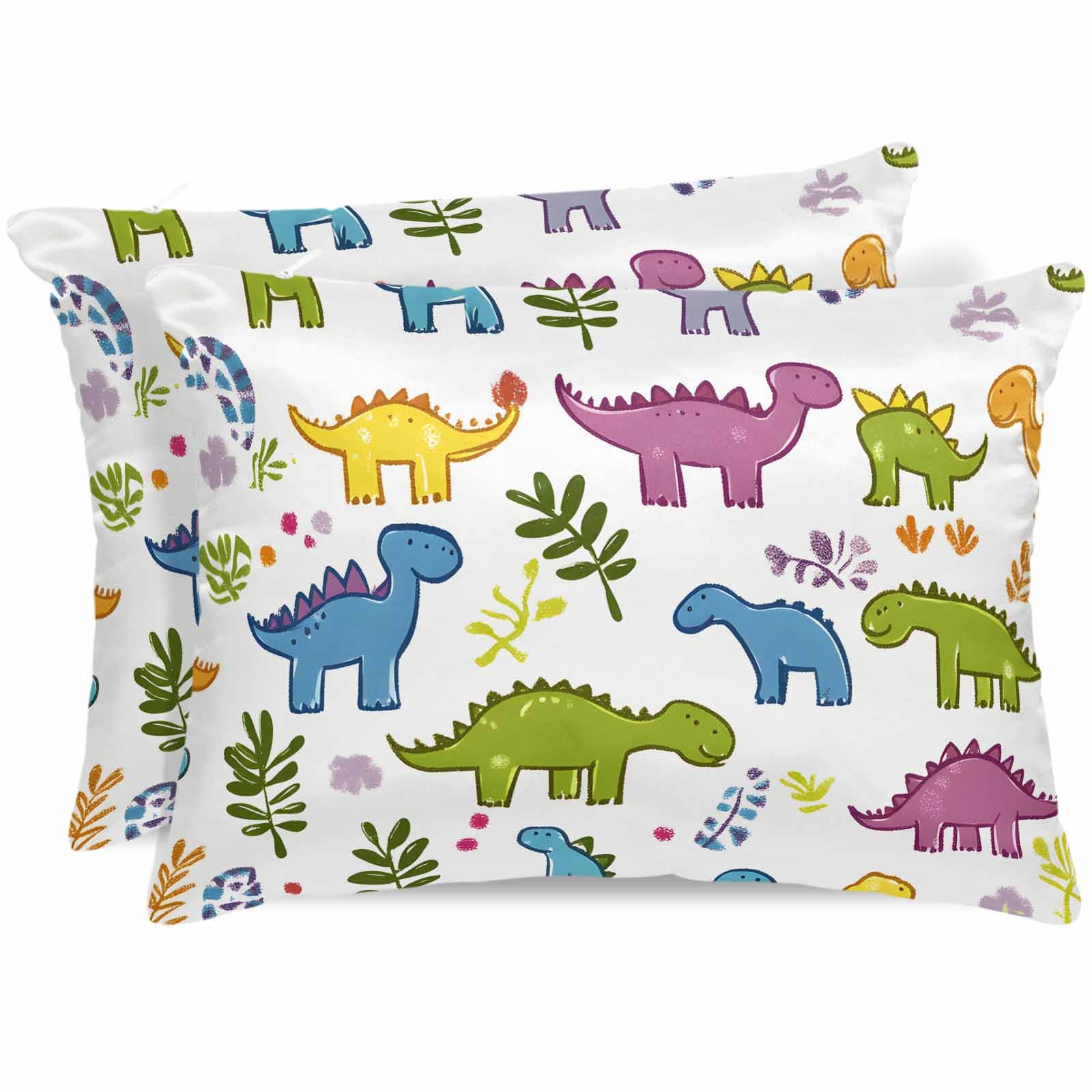 T&H XHome Satin Silk Pillowcase for Hair and Skin, Standard Cartoon Style Animal Simple Super Soft Pillow Cases Silky Bed Pillowcovers Wrinkle Free with Hidden Zipper 20