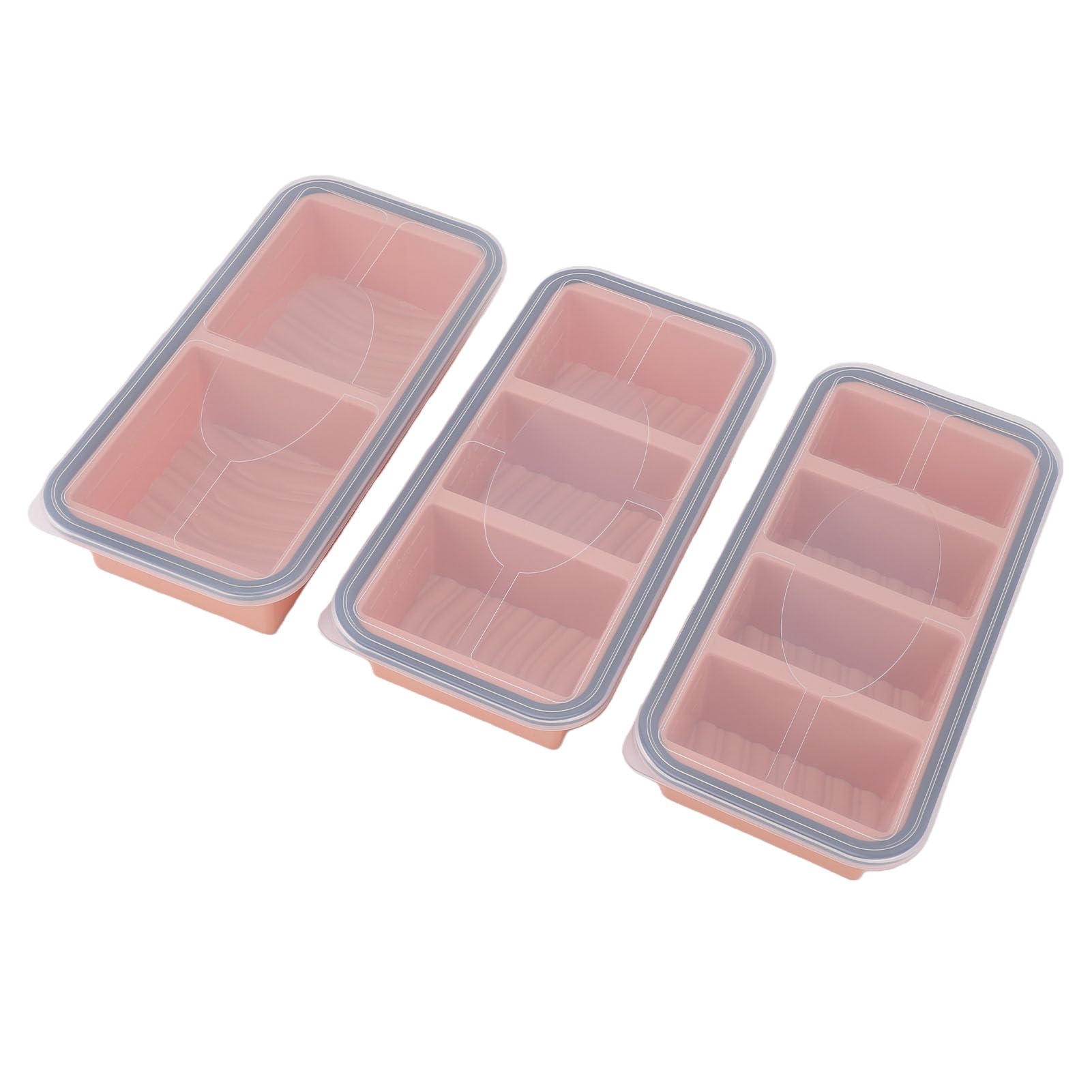 Yosoo Health Gear Set da 3 Vaschette per Ghiaccio in Silicone con (rosa
