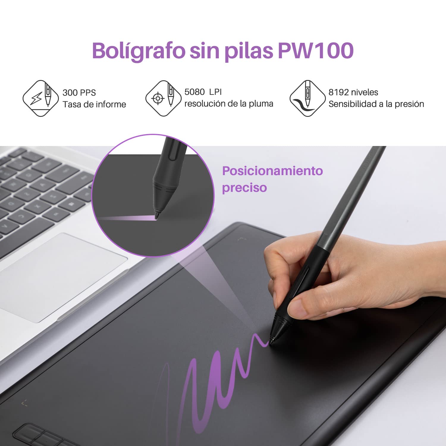 HUION Inspiroy H610X - Tablet gráfica (10 x 6,25 Pulgadas, lápiz Capacitivo 8192 Niveles y 8 Botones expresos, Compatible con Windows, Mac y Android, Ideal para estudiar a Distancia