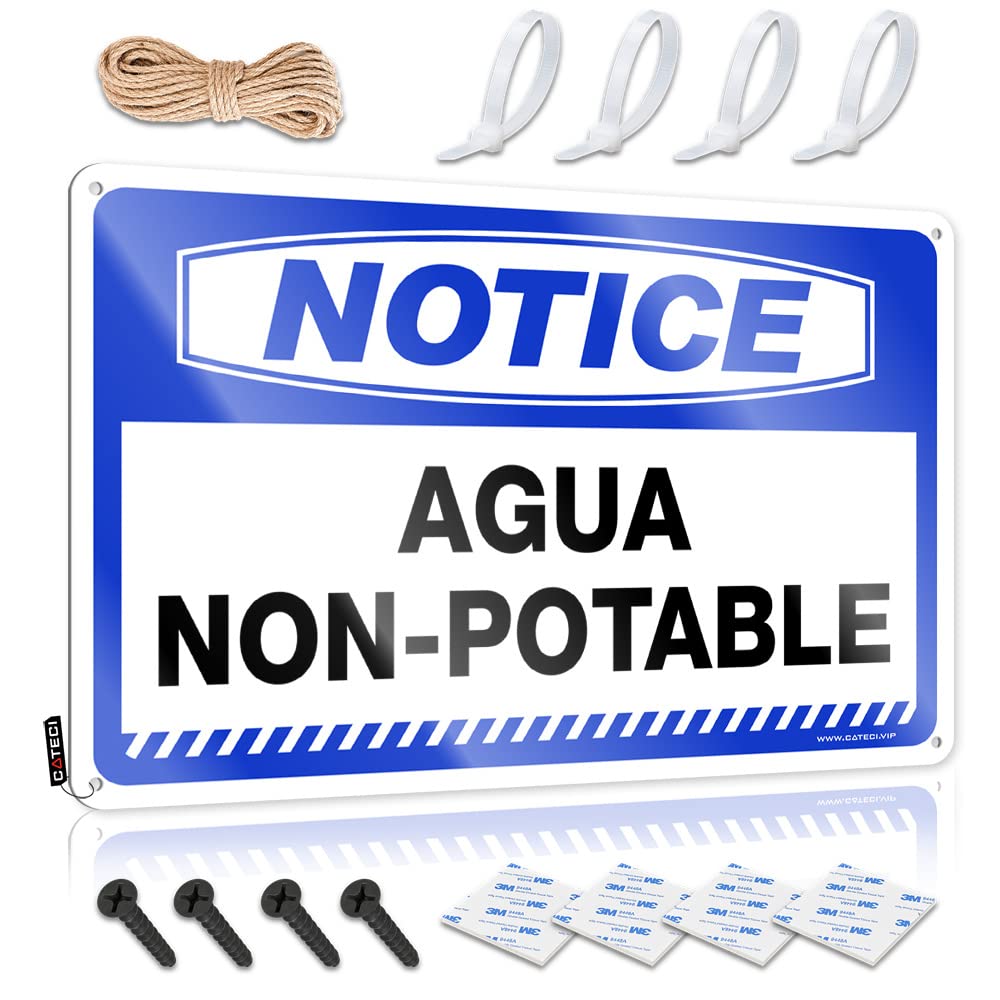 Pravoxi Men's One Color Little Man Cave Sign Notice Agua Non-Potable Tin Sign Vintage Coffee Sign Mancave Accessories