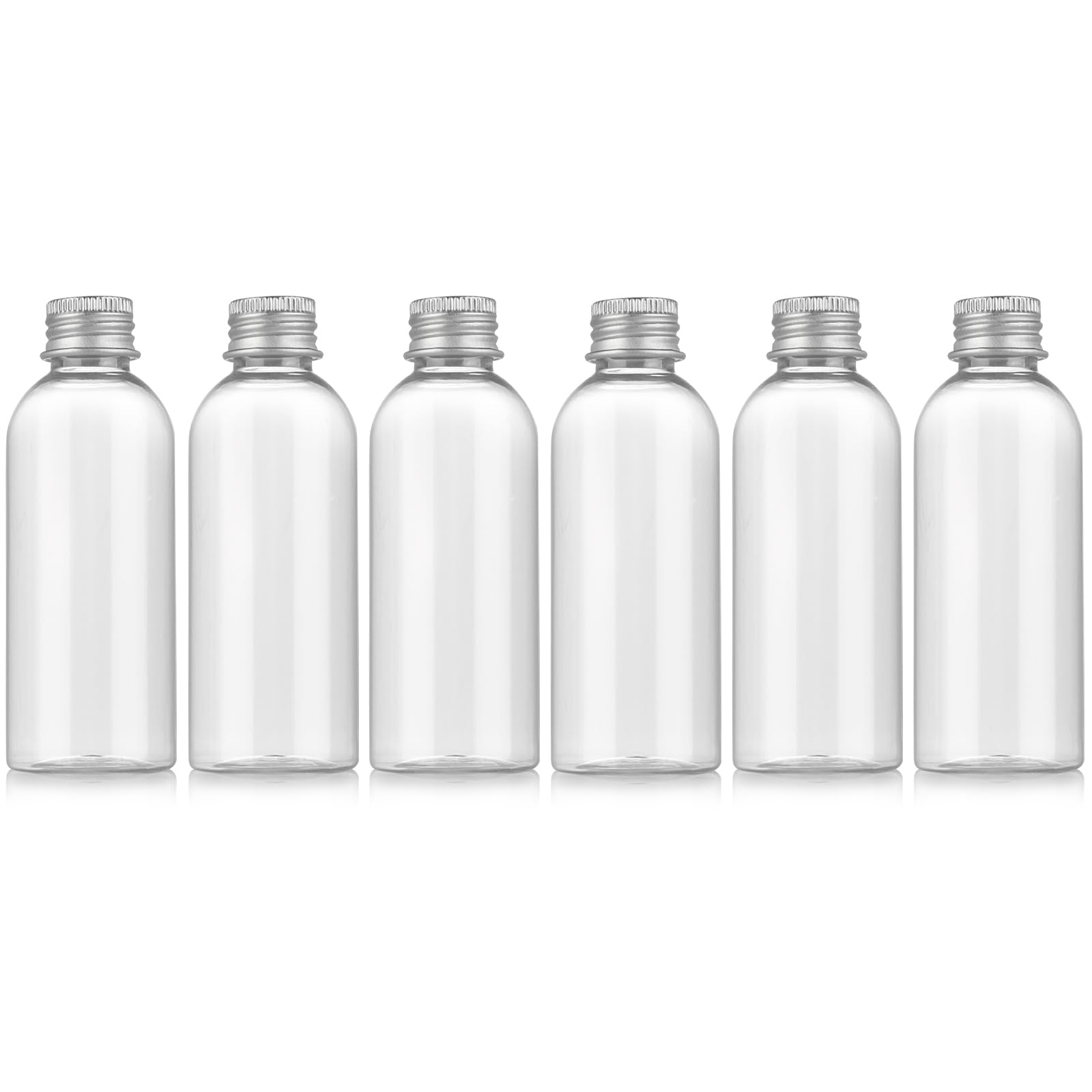 RAMFIYN 3.4 oz Travel Bottles TSA Approved, 6 pcs Refillable Travel Bottles Leak Proof with Silvery Screw Cap, Essential Oil Bottles Empty