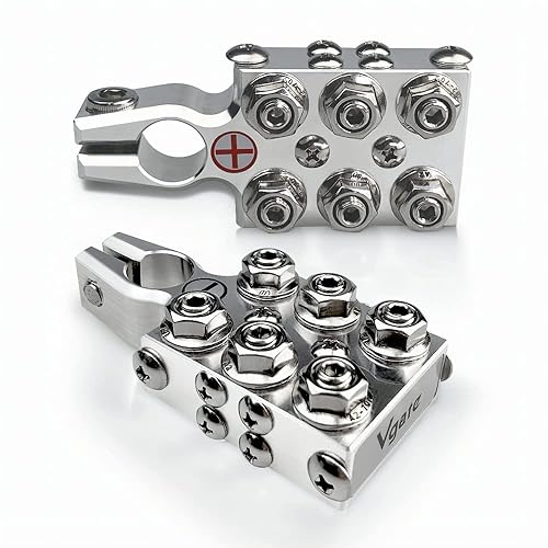 Miniatura 9 de Vgate Terminal de poste AGM de batería de plomo ácido de 16 vías, barra de bus de bloque de distribución, calibre 8AWG hasta 40 (XL), positivo y