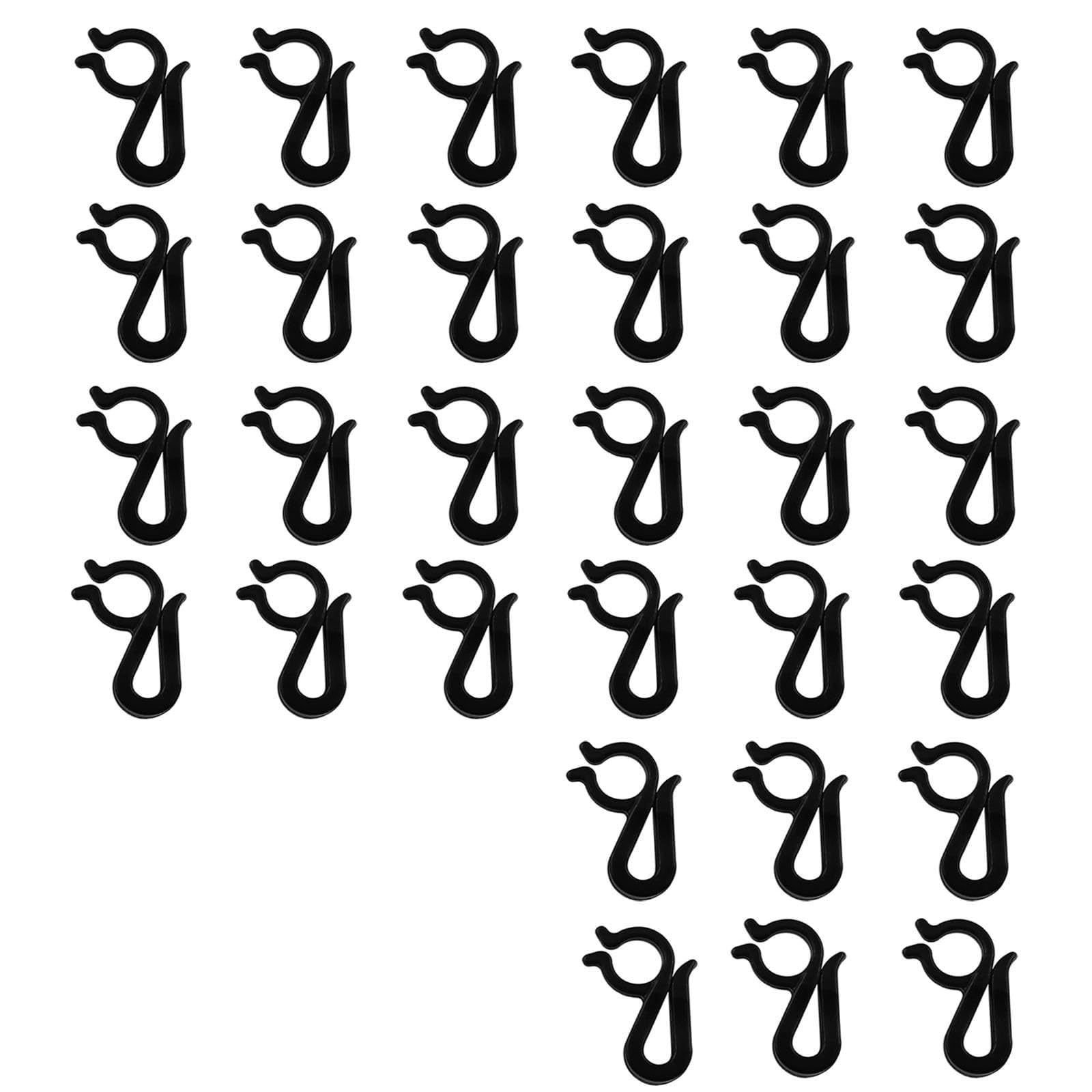 QIHAWN 30 Pcs Gutter Hooks for Christmas Lights, Black Outdoor Holiday Light Clips, Secure Mount to Gutters & Shingles for Hanging String, Icicle, Fairy Lights for Christmas, Party, Home & Garden Deco