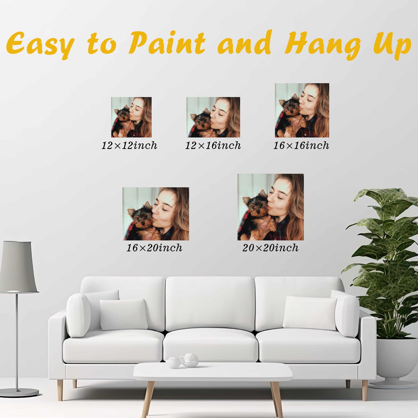 SENSING Kit di Pittura Personalizzata per Numeri – Trasforma la tua Foto in un Quadro | Set Fai-da-Te per Adulti e Bambini con Tela Prestampata, Colori Acrilici e Pennelli