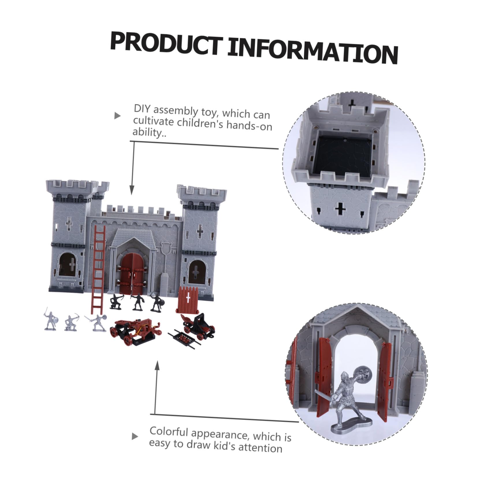 Mikinona Conjunto Ensamblado de Castillo de Juguete de Plástico para Niños y Coleccionistas, Diseño Exquisito y Liviano para Jugar E Interactuar en Mini Mundo