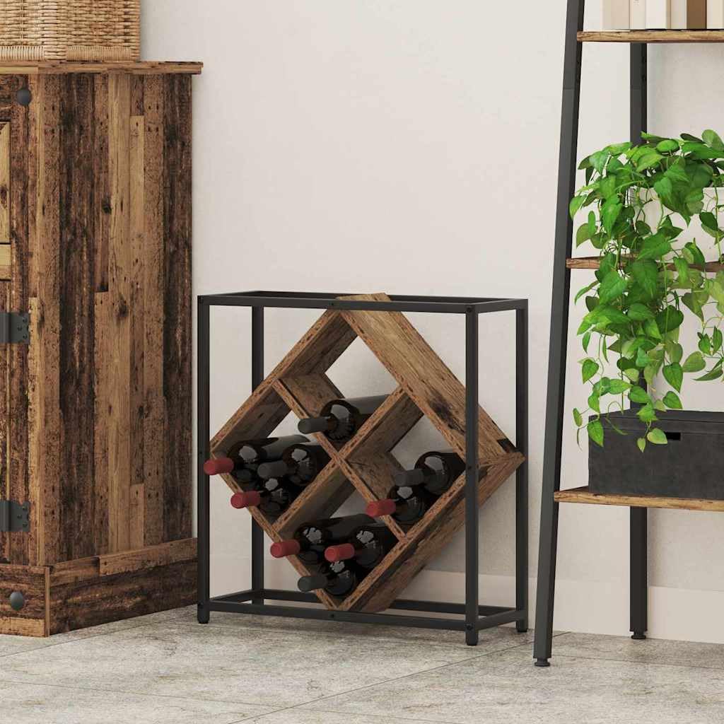 Étagère à vin 16 Bouteilles Bois d'ingénierie Bois Ancien Casiers à Bouteilles Marron,868223