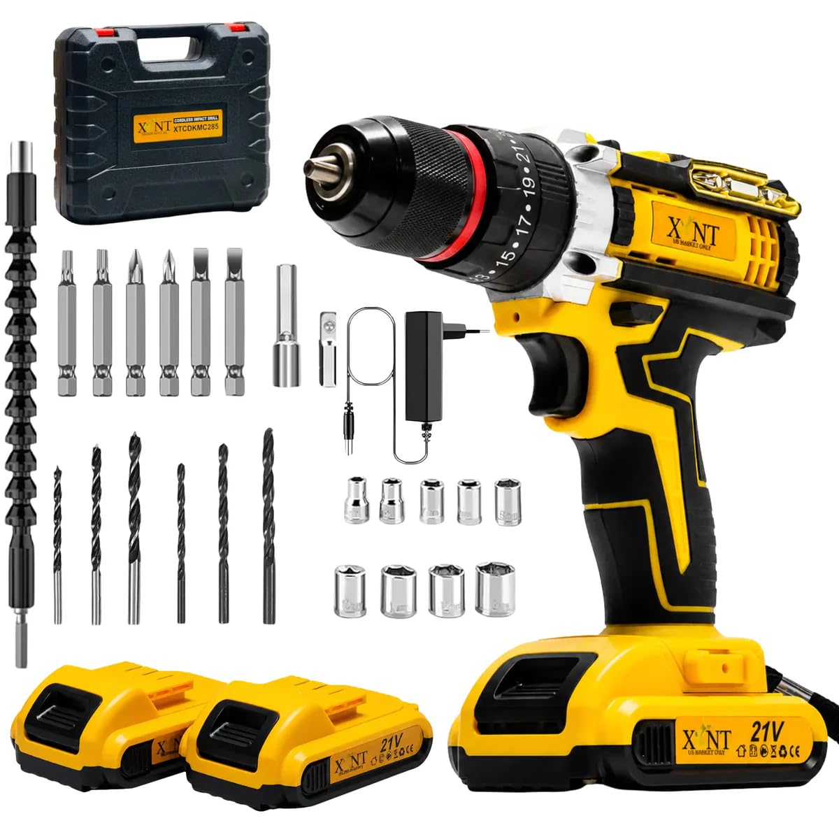 ALF PRO 18V Cordless Impact Drill/Driver Kit with 2 Batteries, Charger & 30-Piece Accessory Set (1, Blue & Black, 18, Volts)-picture-10