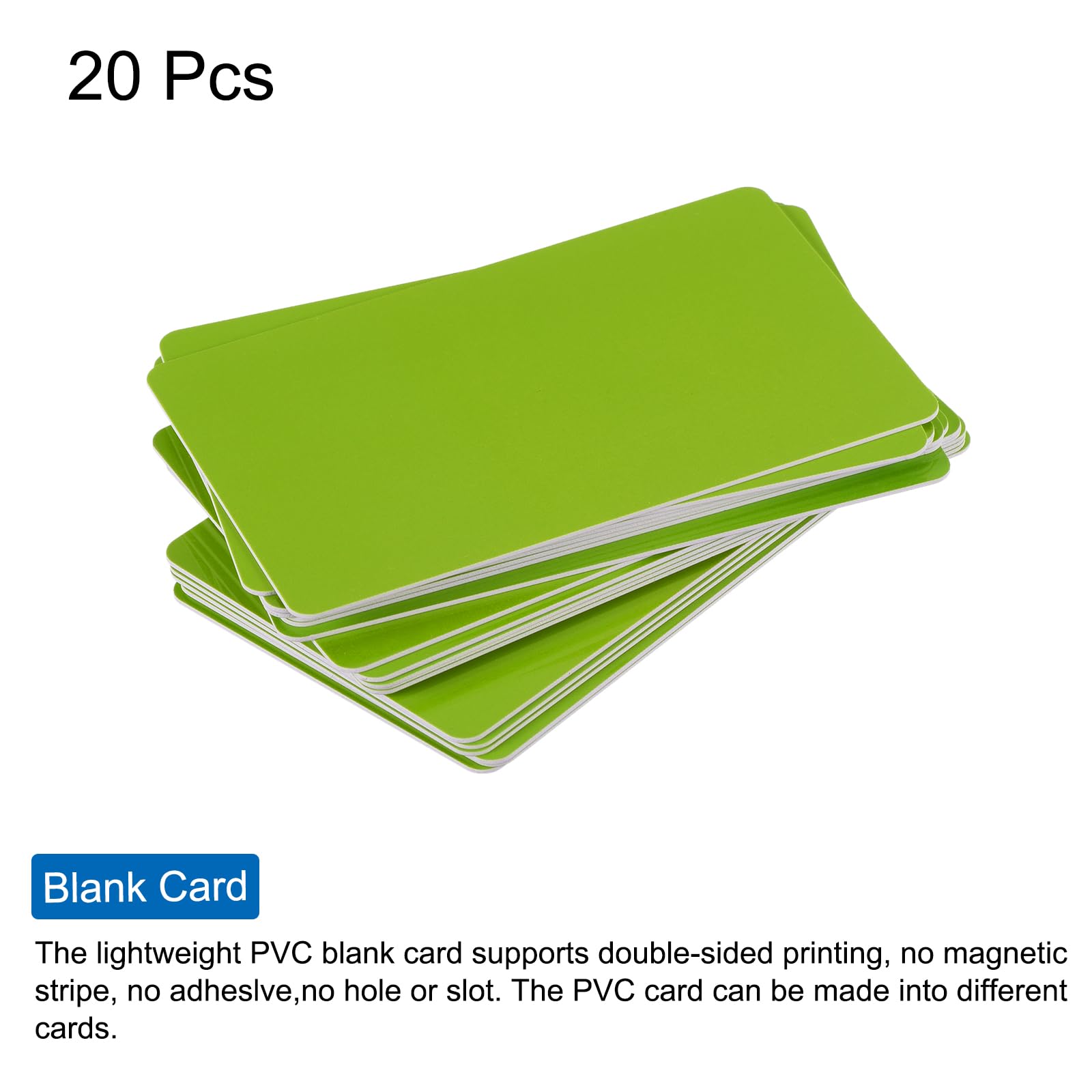 PATIKIL Blanco PVC-kaarten, 20-pack inkjet plastic ID-kaart CR80 30 MIL witte afdrukbare visitekaartjes, waterdicht dubbelzijdig afdrukken voor foto-ID-badge Inkjetprinters mat, blauw