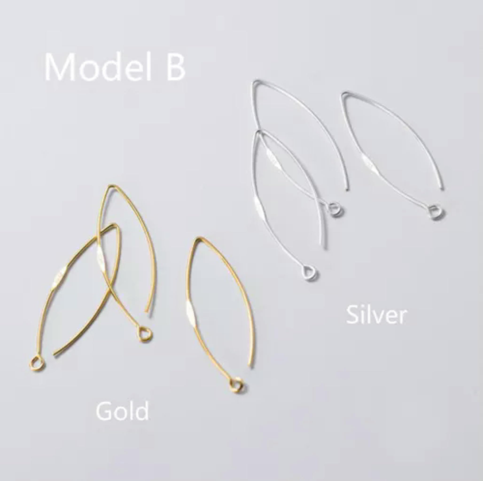 Ganci per Orecchini in Argento 925, Accessori Fai da Te A1529-Gold-A-35mm - 10 Paia