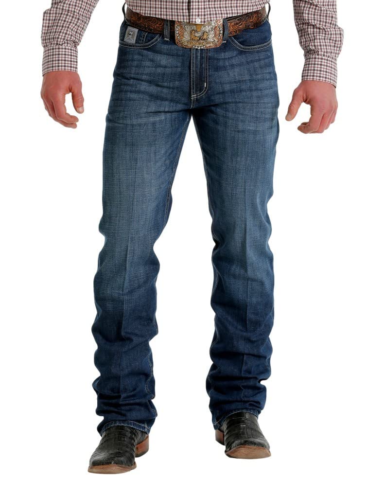 Cinch Western Jeans Men Silver Label Slim 33 x 32 Dark Wash MB98034019