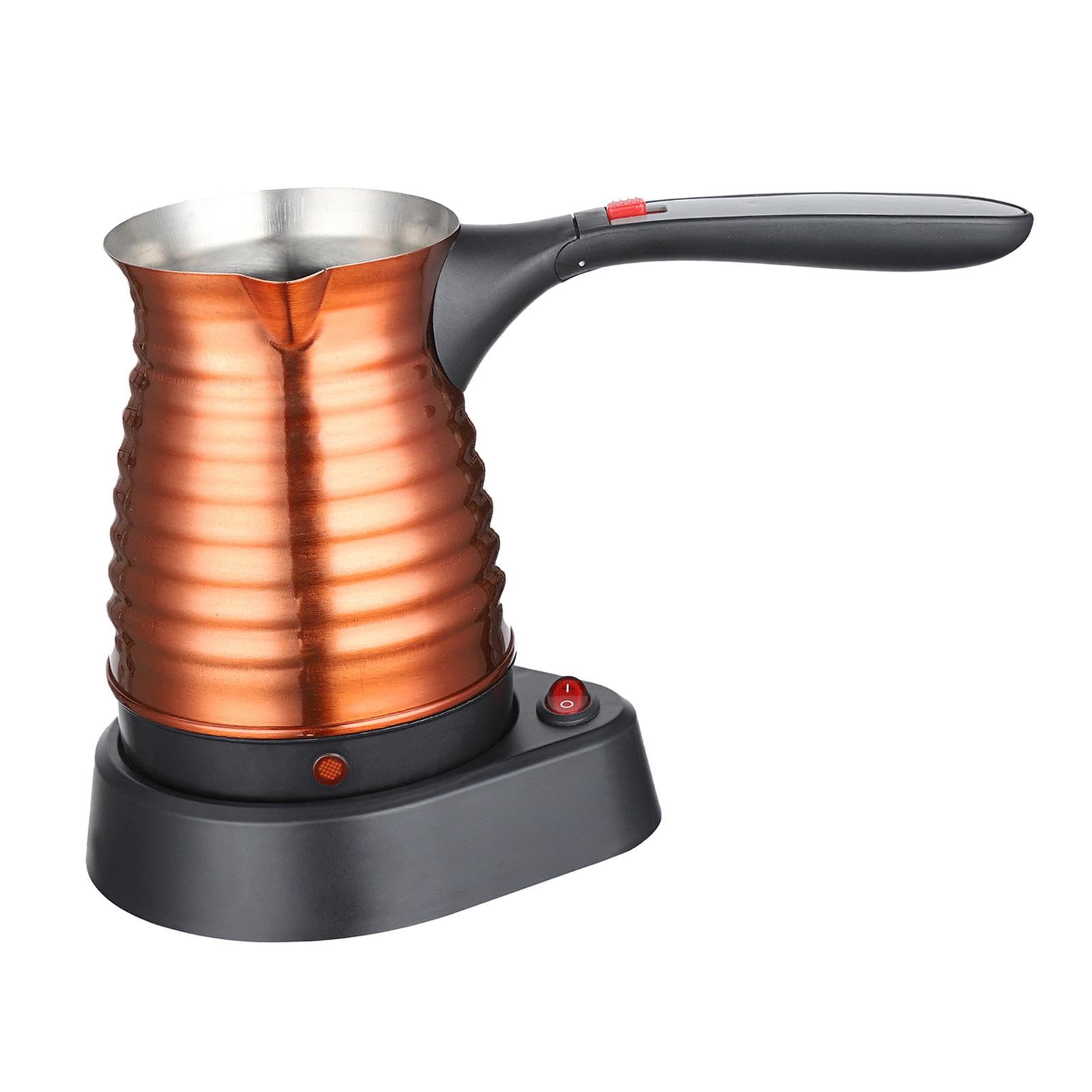 Caffettiera Elettrica in Acciaio Inox Caraffa Latte da 500ml con Manico Lungo Bollitore Turco caffè Riscaldatore Multifunzione Adatta per Casa Regalo